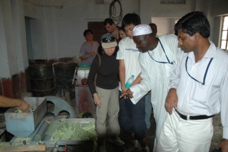 Soap making process being demostrated